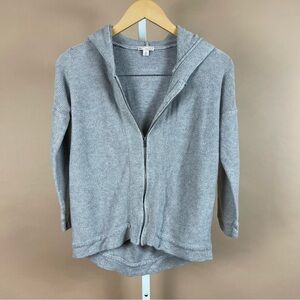 GAP Size XS 90's Knit Retro Zip Hooded 3/4 Sleeve Sweater Jacket Solid Slouchy